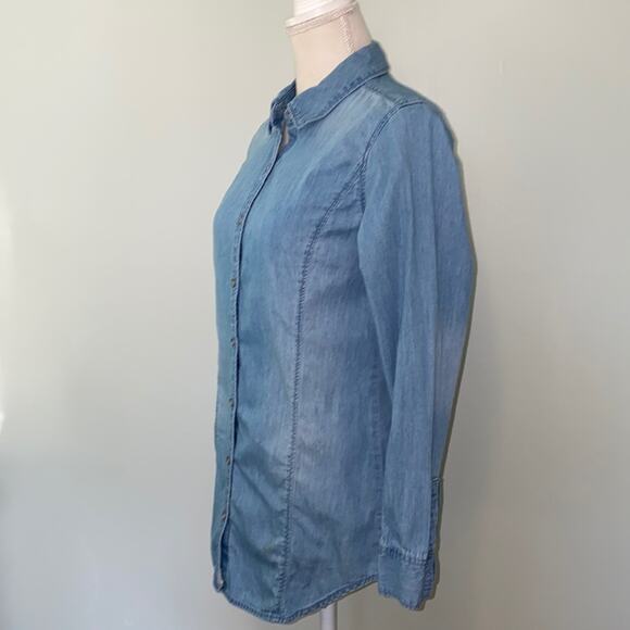 J.Jill Denim Button-down Top Size XS - Picture 3 of 7